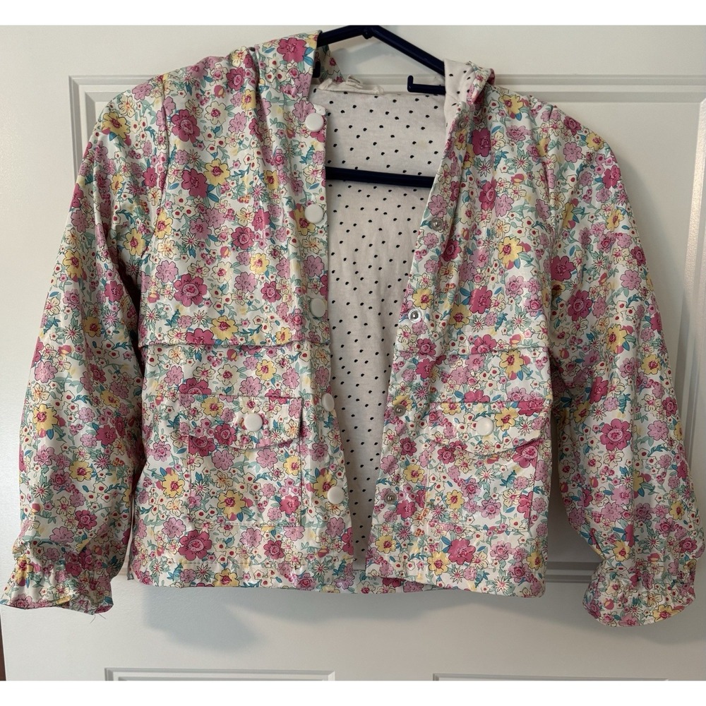 Jessica Simpson Girl's Summer Fall Spring Rain Coat Jacket Floral Parka Size 6